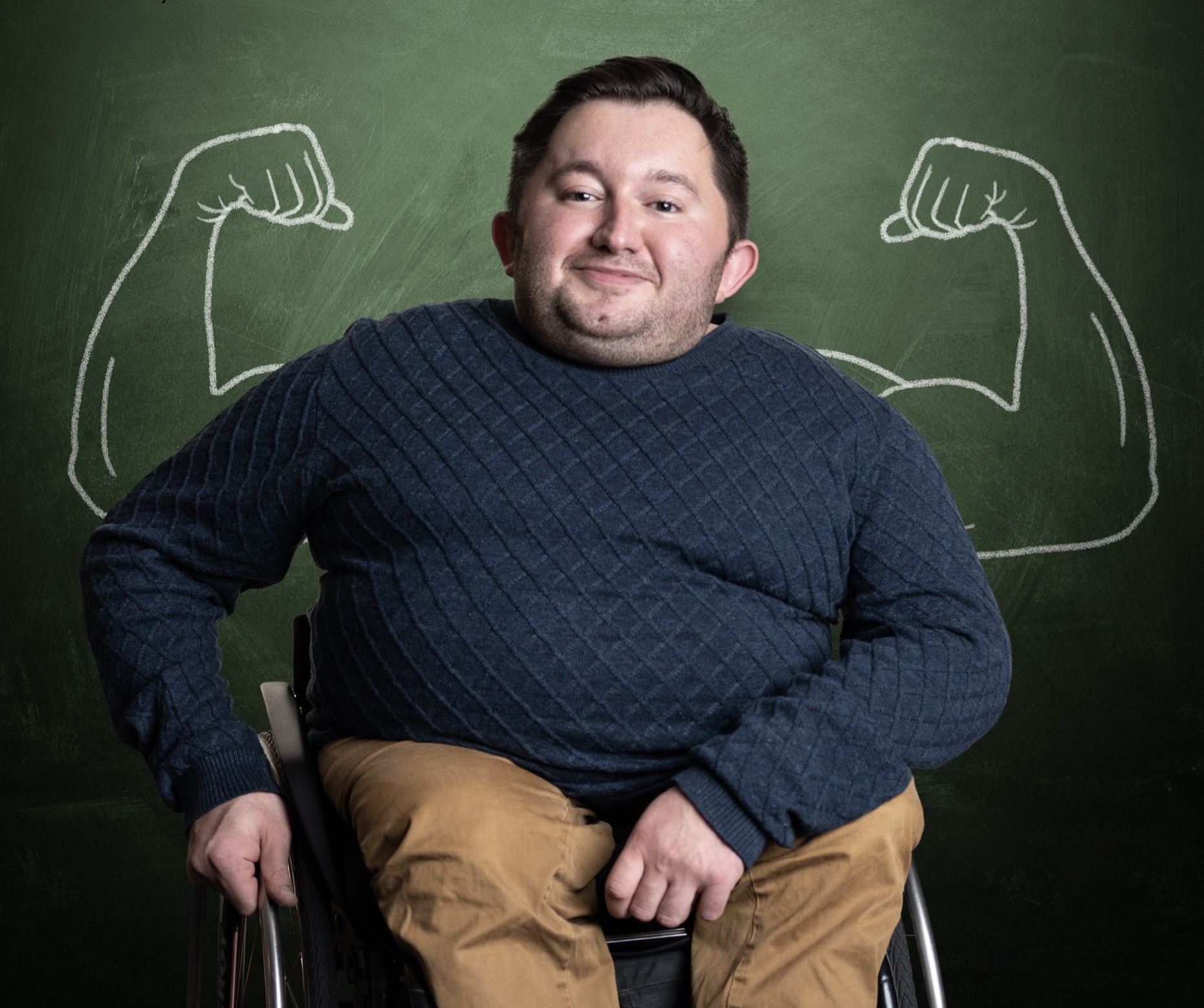 Rune med tegnede muskelarme — fightervilje